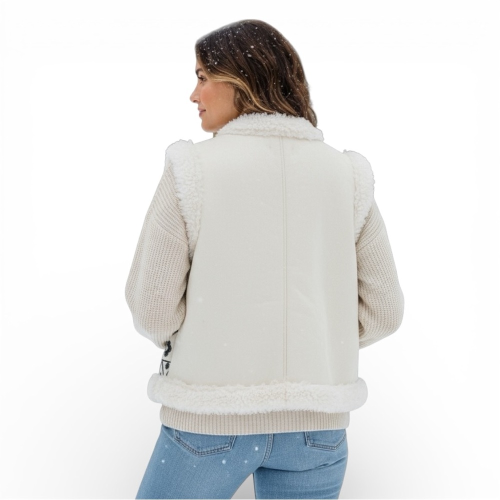 House of Harlow 1960 Faux Shearling Vest Boho Cabincore Winter Size OS One Size - Picture 11 of 11